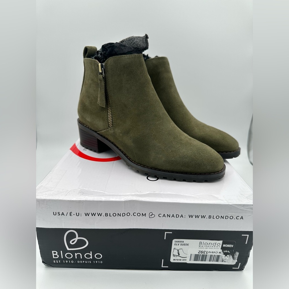 NEW Blondo Samara olive suede women’s boots shoes size 7 EUR 37
